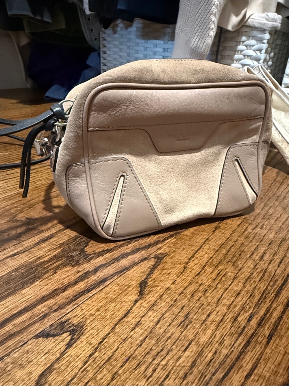 Vintage Rag and Bone Beige Suede Crossbody Bag -
